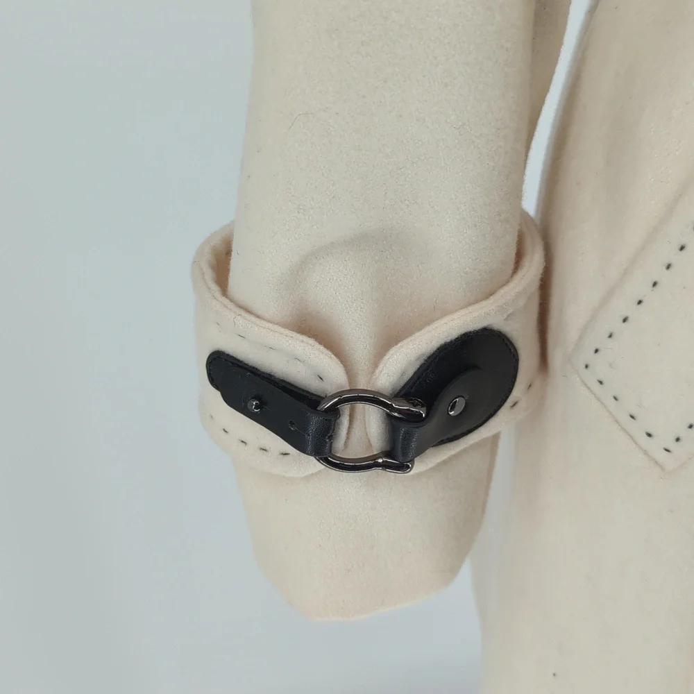 Via Spiga Wool Belted Peacoat Ivory Black 2P preppy classic winter city style - Picture 4 of 9